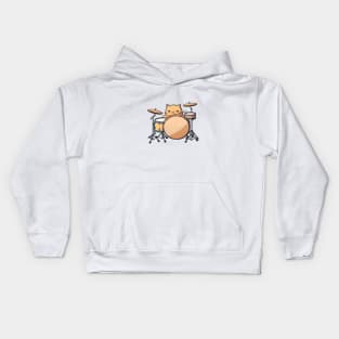 Cat Drummer Kids Hoodie